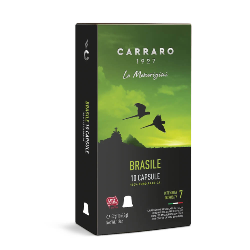 Carraro Le Monorigini Brasile Nespresso Compatible Coffee Pods 52gm