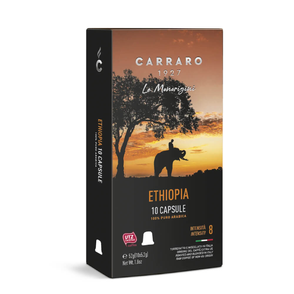 Carraro Le Monorigini Ethipoia Nespresso Compatible Coffee Pods 52gm