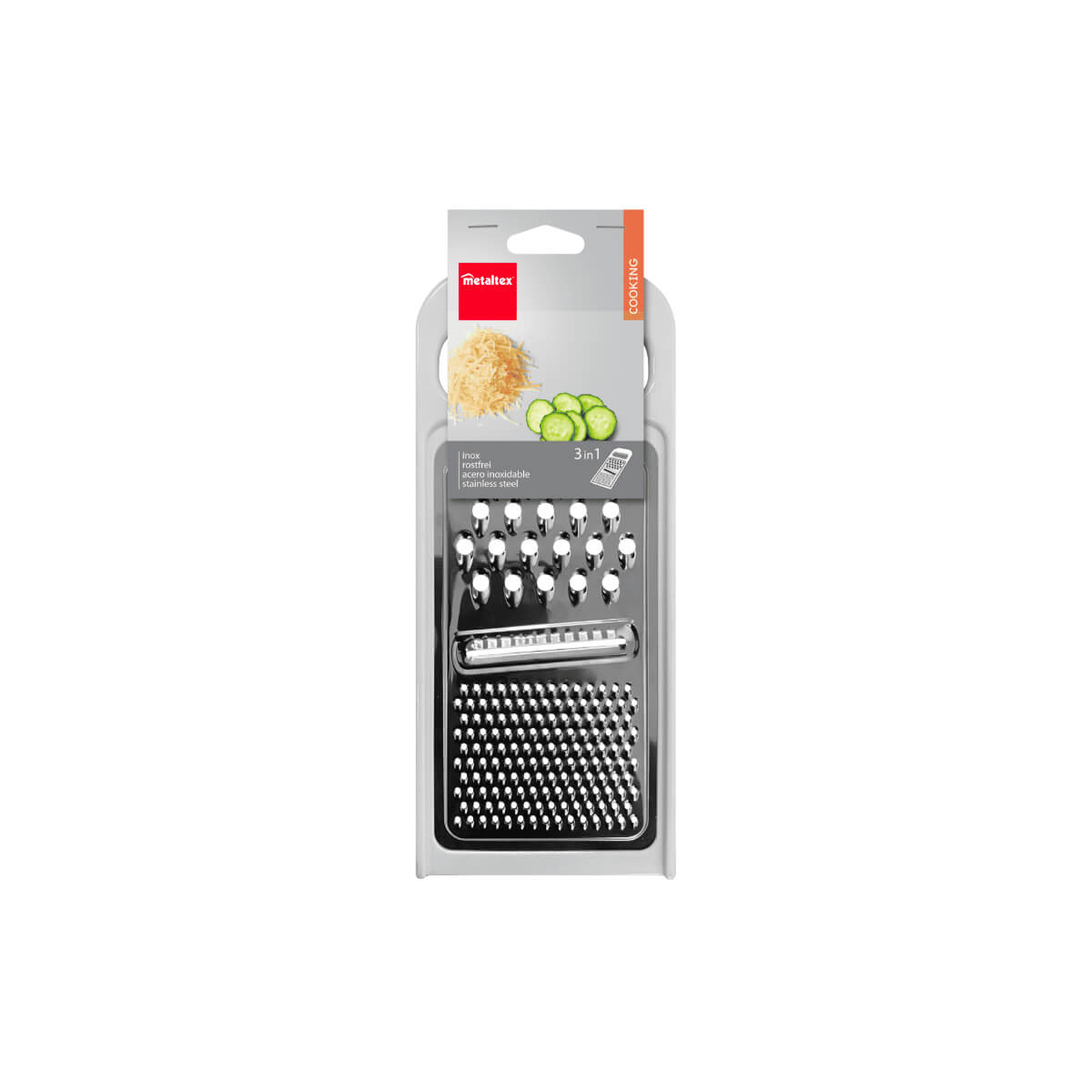 Metaltex 3 In1 Stainless Steel Universal Grater 7x11x1cm