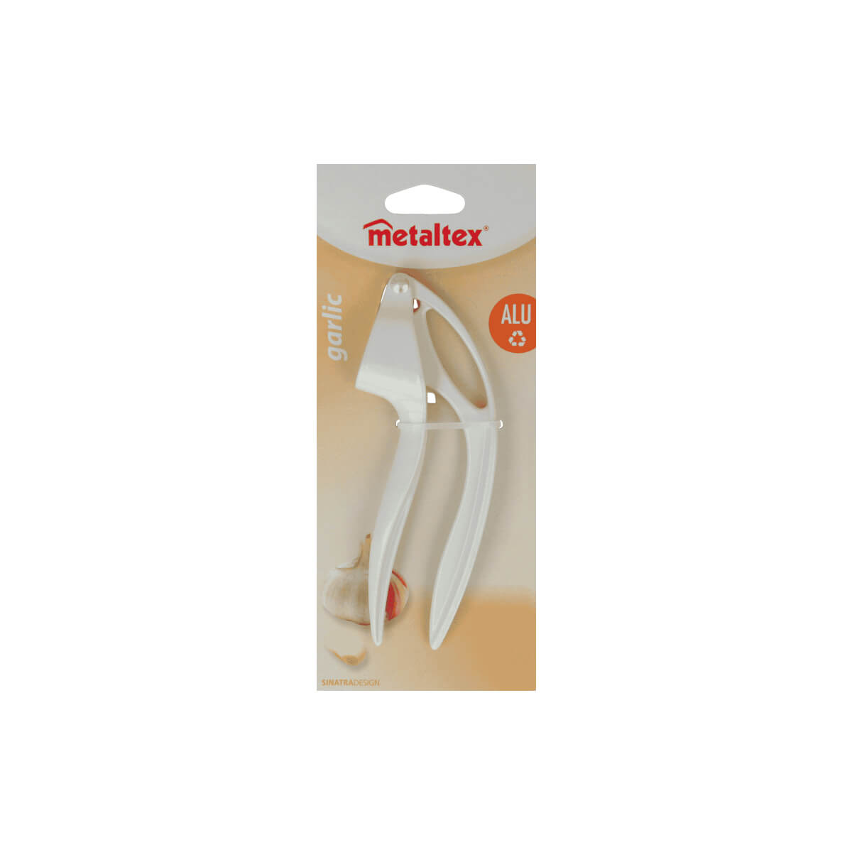 Metaltex White Epoxy Garlic Press 16cm