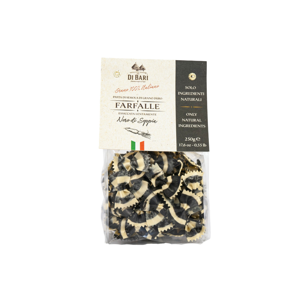 Di Bari Farfalle Cuttlefish Ink Italian Pasta 250g