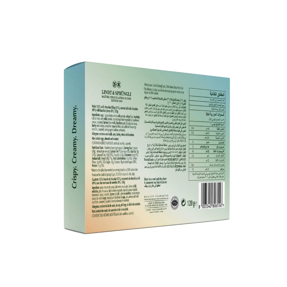 Lindt Milk Chocolate & Hazelnut Choco Wafer 120gm