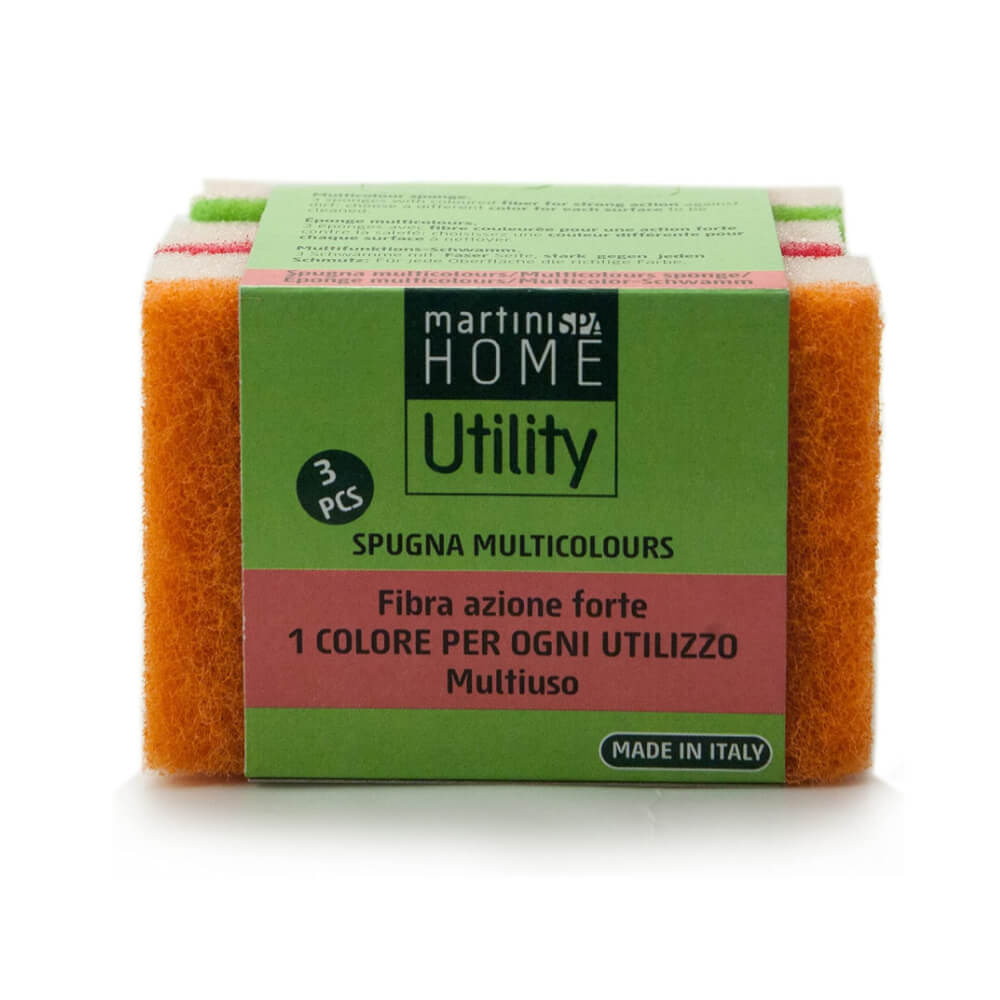 Martini Fiber Sponges With Multi Colored 3 Pieces
