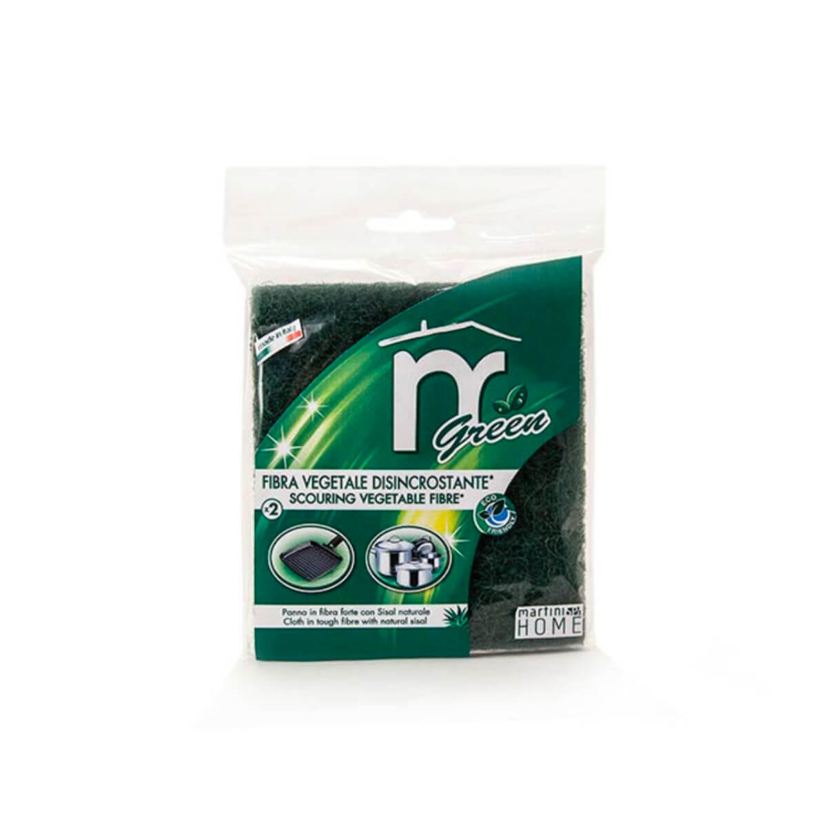 Martini Home Strong Scourer Cloth Loofah Mr Green 2 Pieces