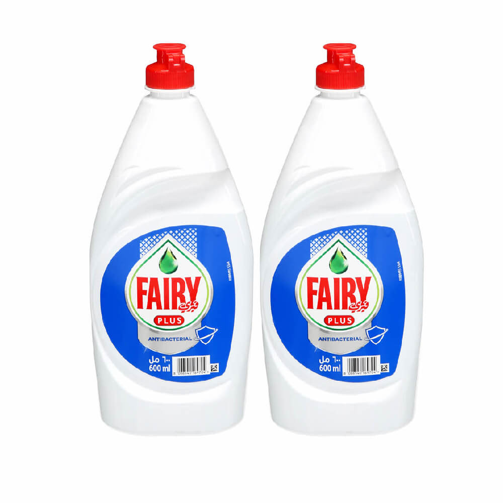 Fairy Plus Antibacterial Dishwashing Liquid 2x600ml