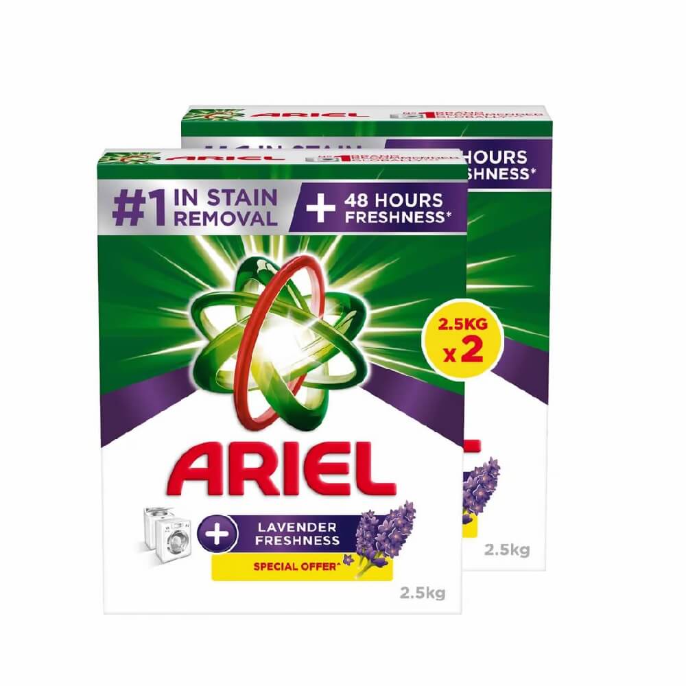 Ariel Automatic Lavender Laundry Detergent Powder 2 x 2.5kg