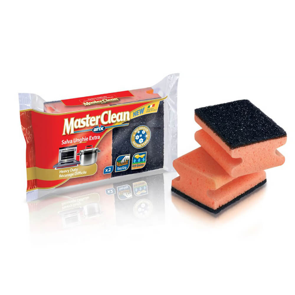 Arix Master Clean Heavy Duty Sponge Scourer Grip 2s