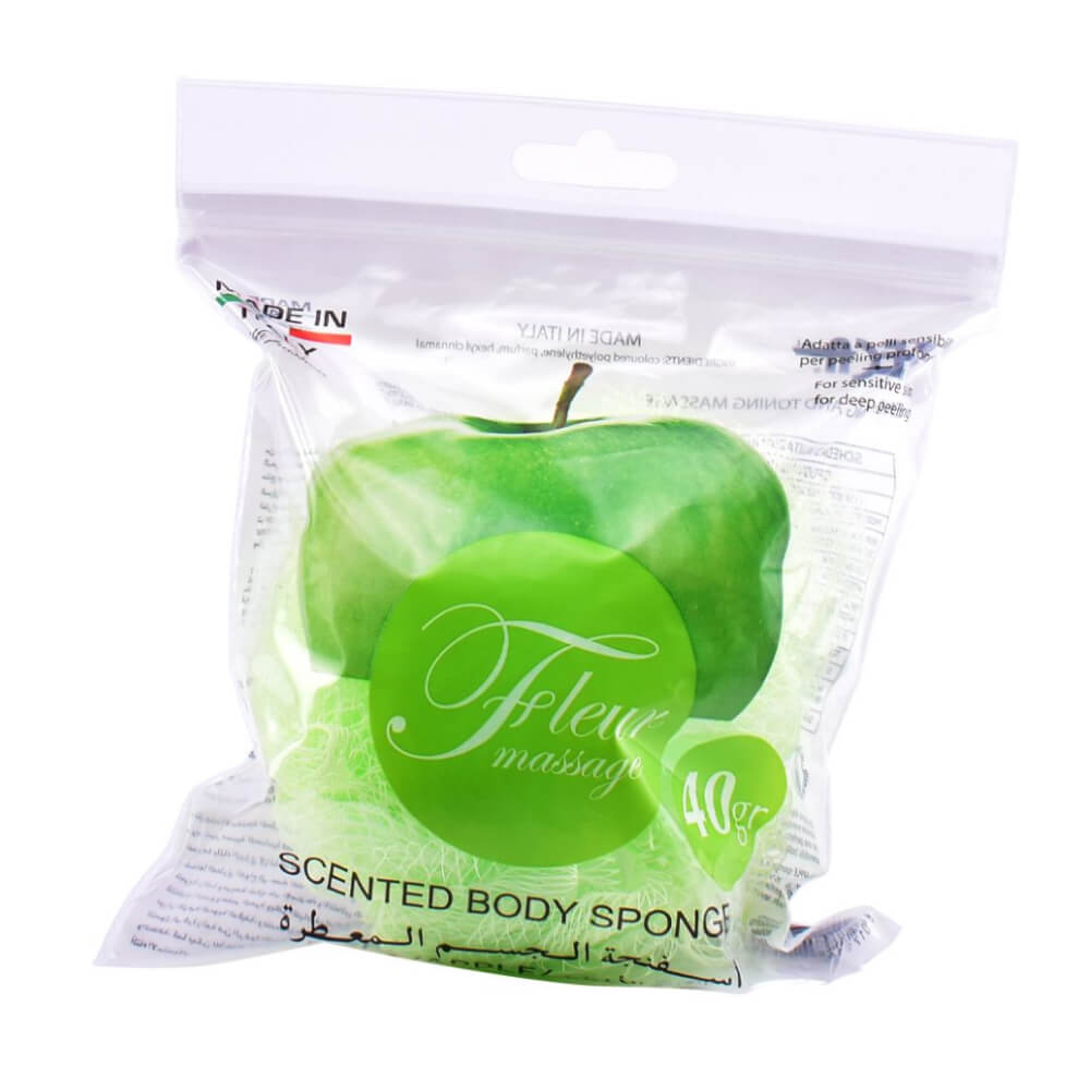 Zeca Fleur Massage Green Apple Scented Bath Sponge 40gm