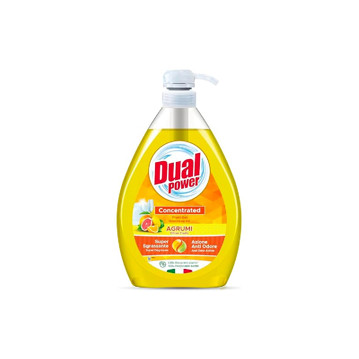 Dual Power Dishwashing Gel Concentrated  Citrus Fruits With Dispenser 1Ltr