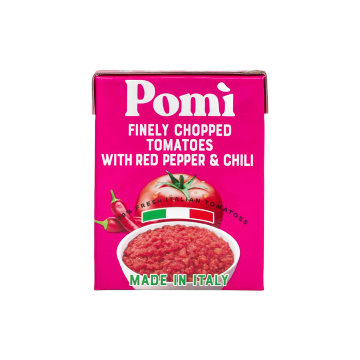 Pomi Finely Chopped Tomatoes With Red Pepper & Chili 390g