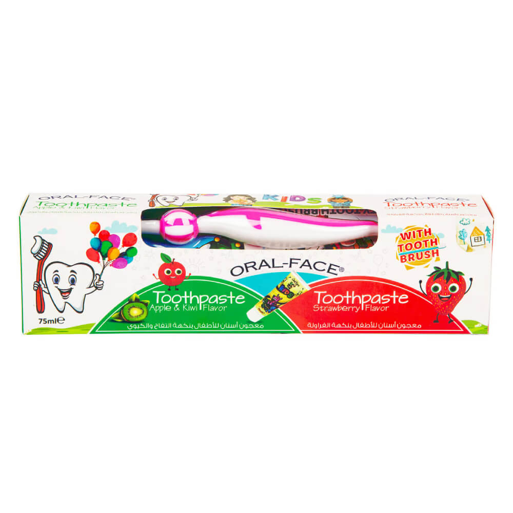 Oral Face Strawberry Apple Kiwi Flavoured Toothpaste 75ml + Toothbrush ...