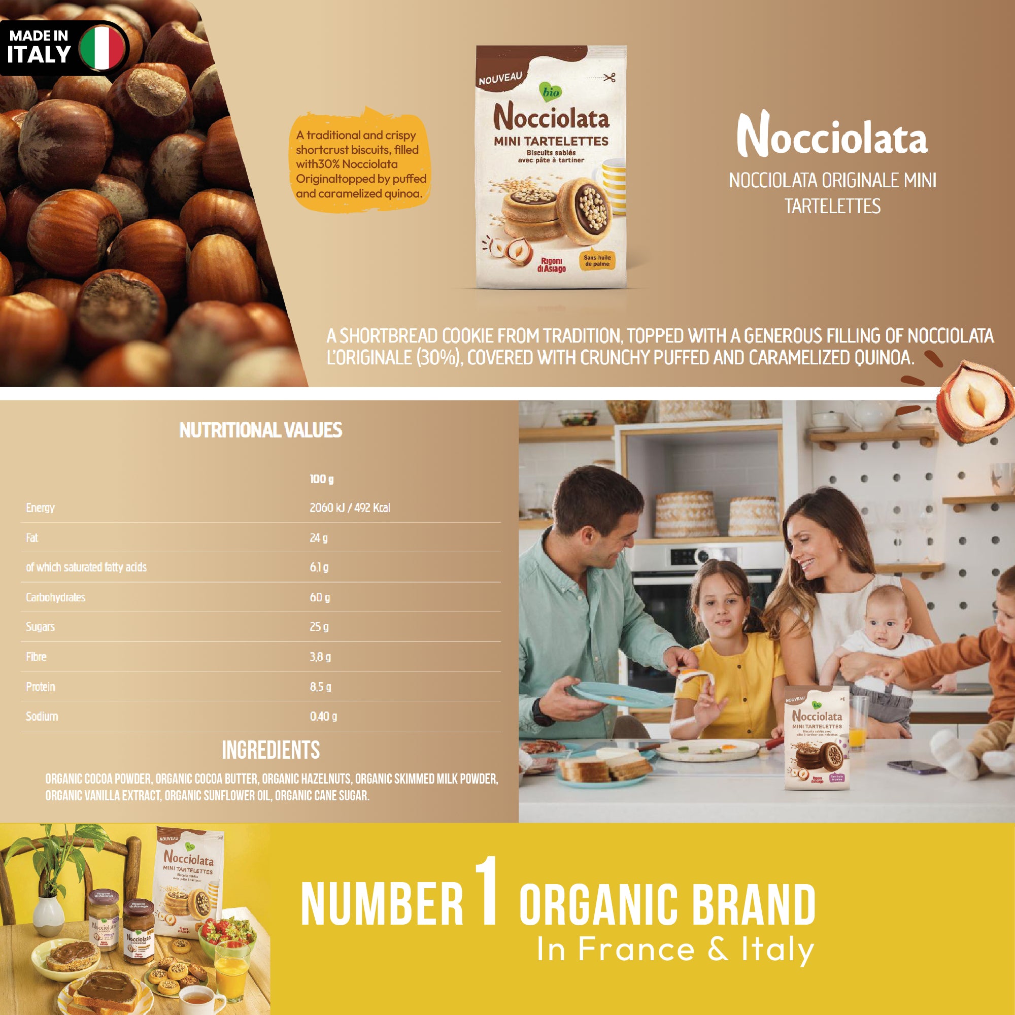 Nocciolata Organic Mini Tartelettes Original 250g Italy