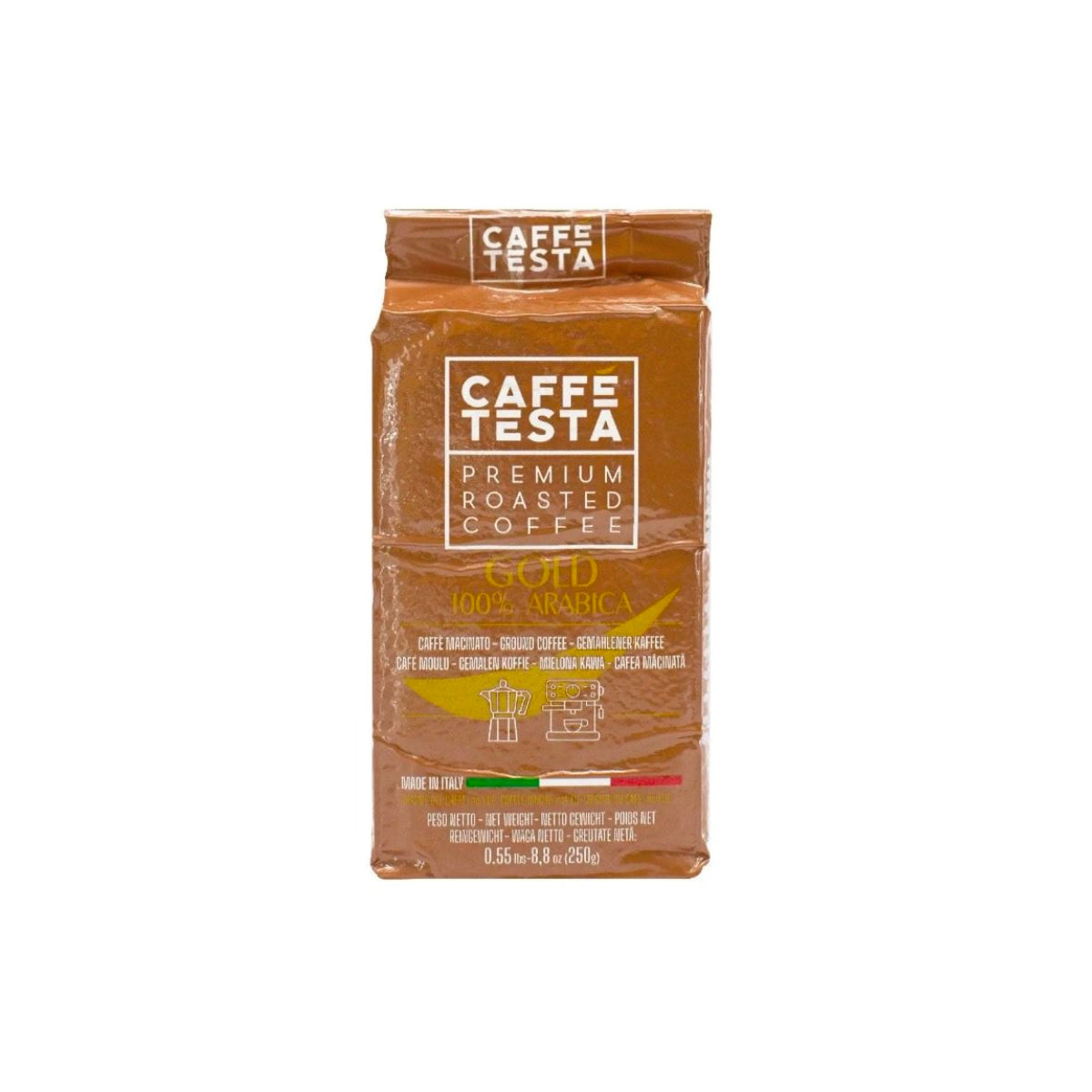 Caffe Testa 100% Arabica Premium Roasted Ground Coffee Gold 250g