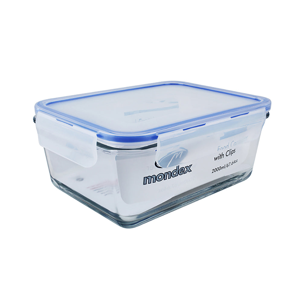 Mondex Glass Foodsaver Rectangular 2000ml