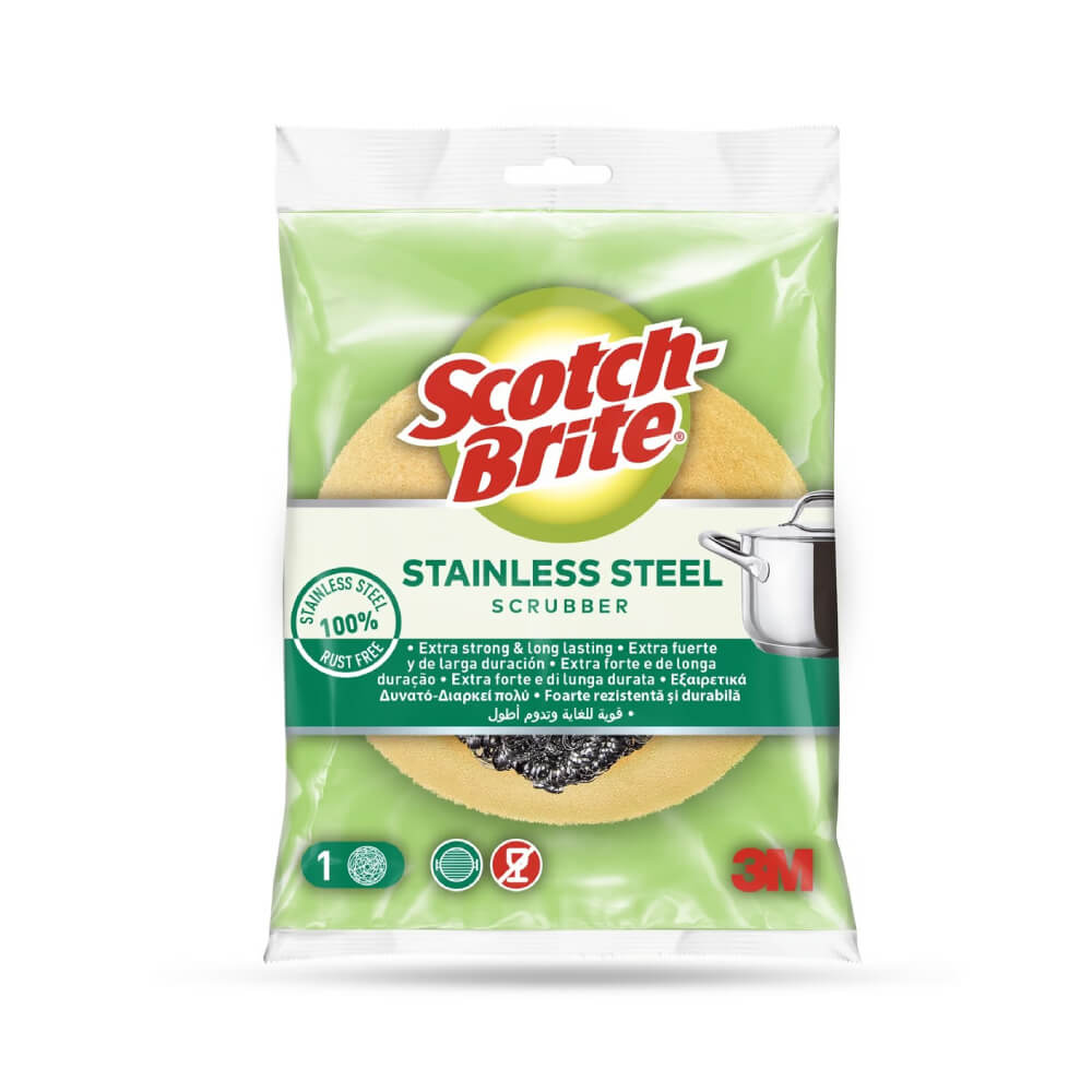 Scotch Brite Stainless Steel Spiral + Nail Saver Sponge