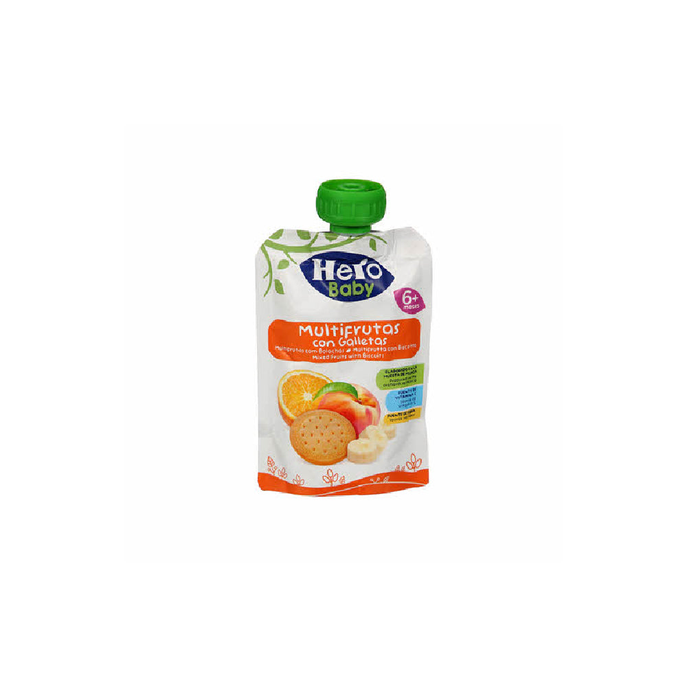 Hero Baby Pouch Mxd Fruits With Biscuits 100G