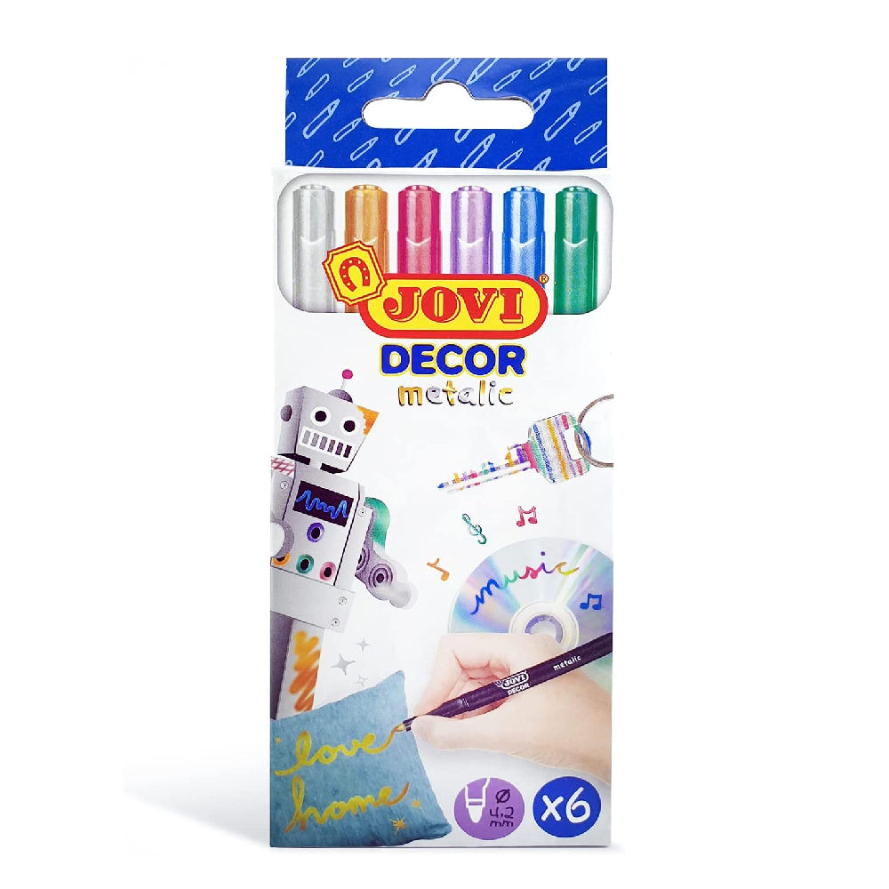 Jovi Decor Metalic Marker Case 6 Assorted Colors