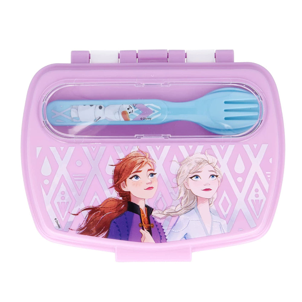 Stor Funny Sandwich Box With Cutlery Frozen II Elements
