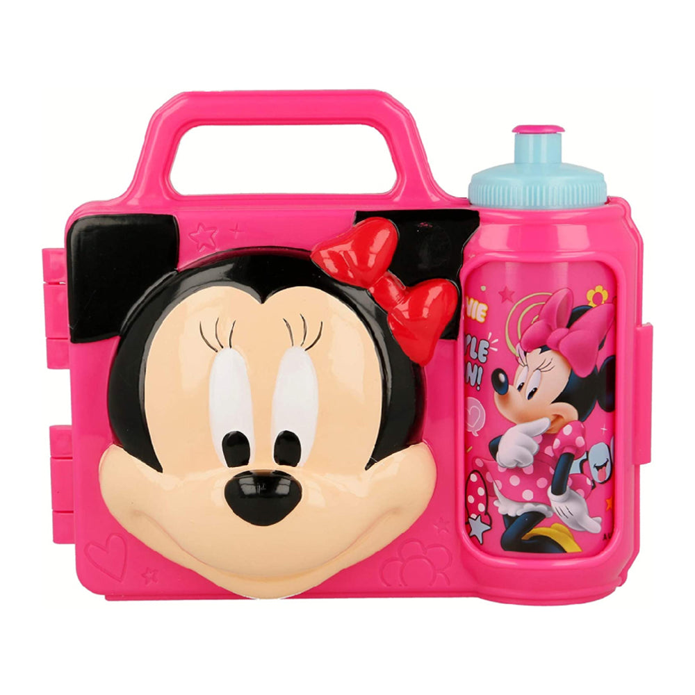 Store 3D Minnie Mouse Lunch Box With Bottle Combo Set