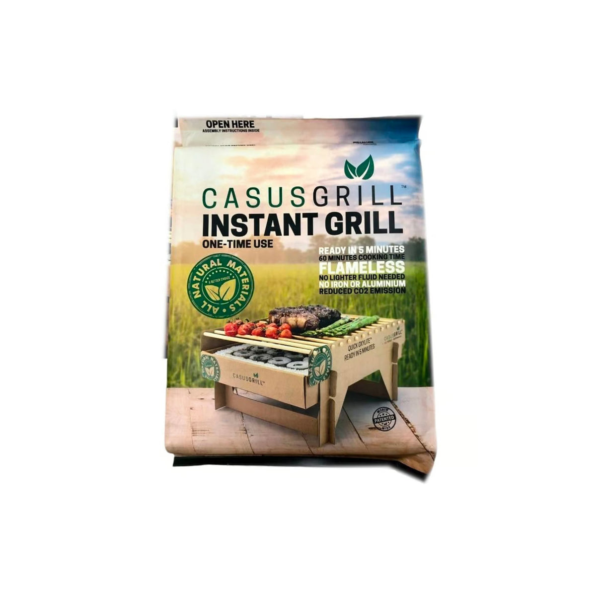 Casus Grill Portable Instant Biodegradable Barbecue Grill