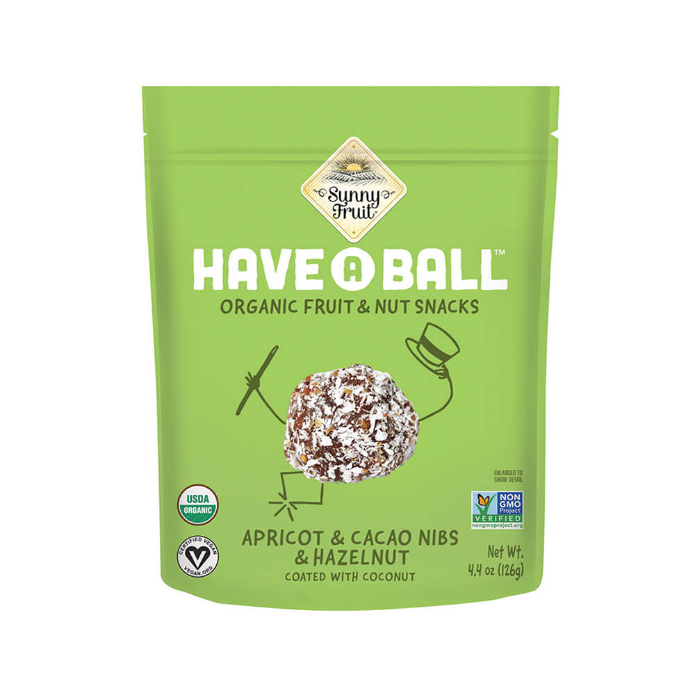 Sunny Fruit  Aprct/CacaoNibs/HzlntCoated w/ Coco. 126g