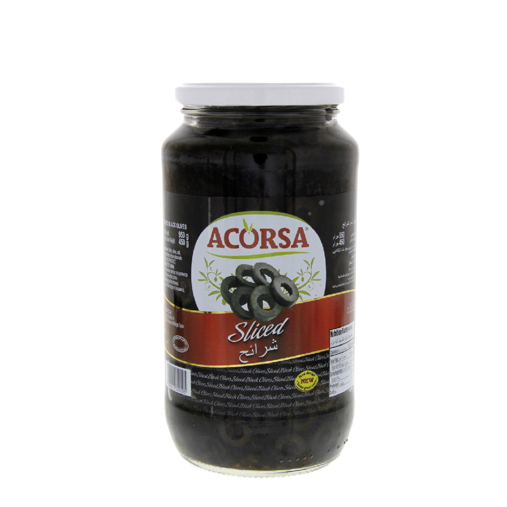 Acorsa Olives Black Sliced Jar 450G