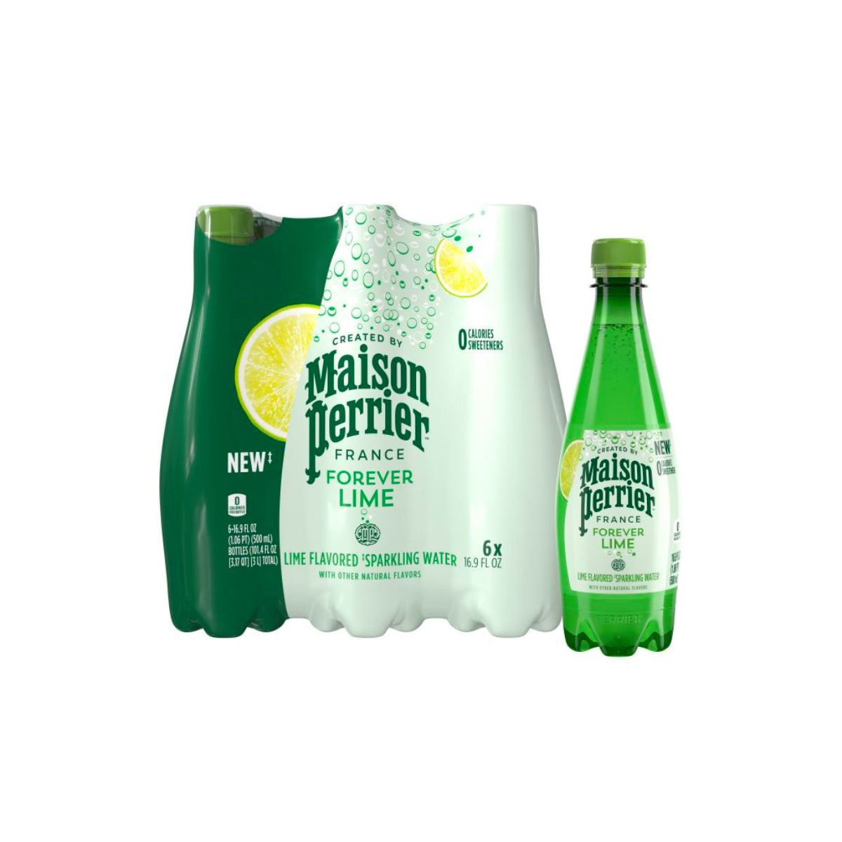Maison Perrier Natural Sparkling Mineral Water With Lime Flavored 6x500ml