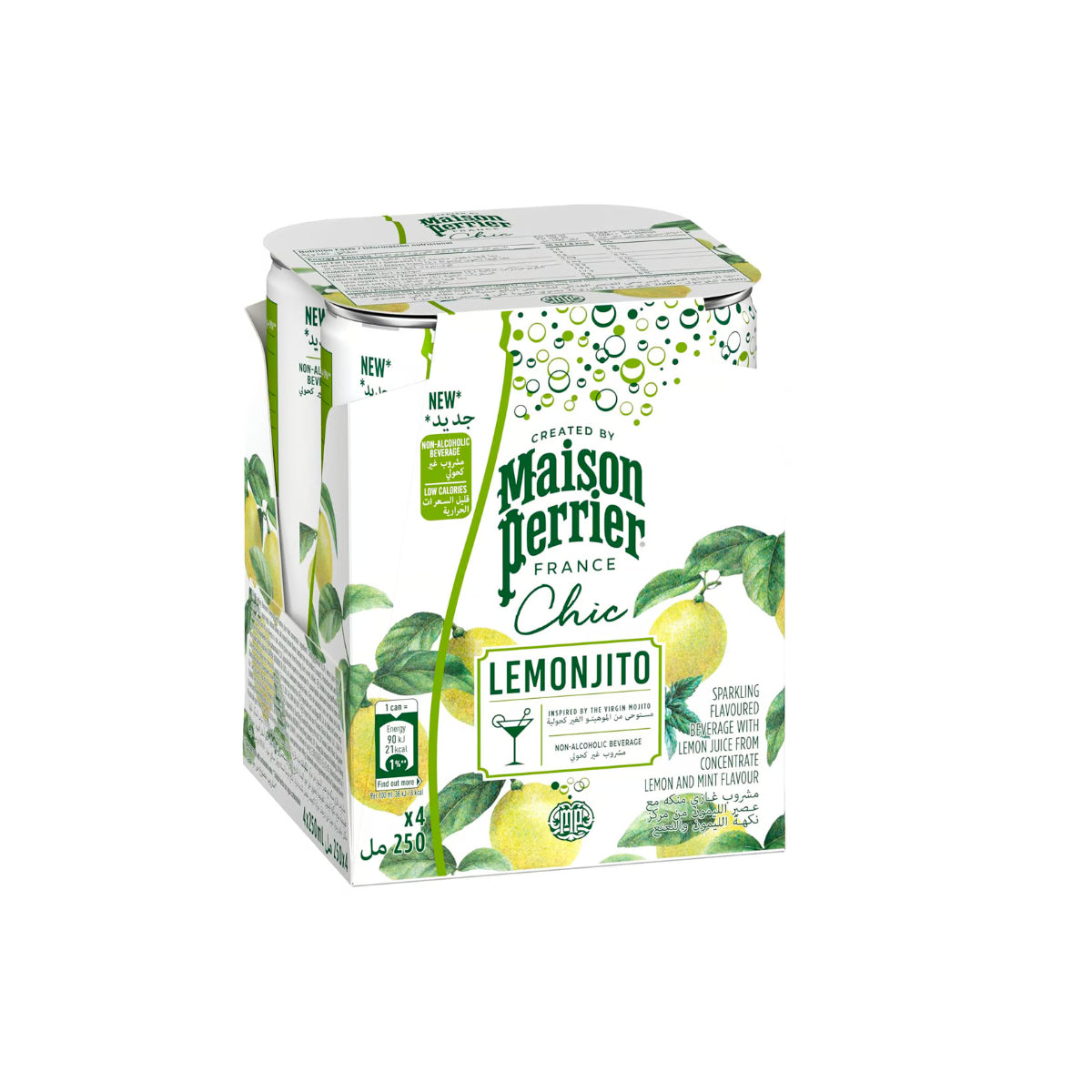 Maison Perrier Chic Lemonjito Lemon & Mint Flavoured Sparkling Water 4x250ml