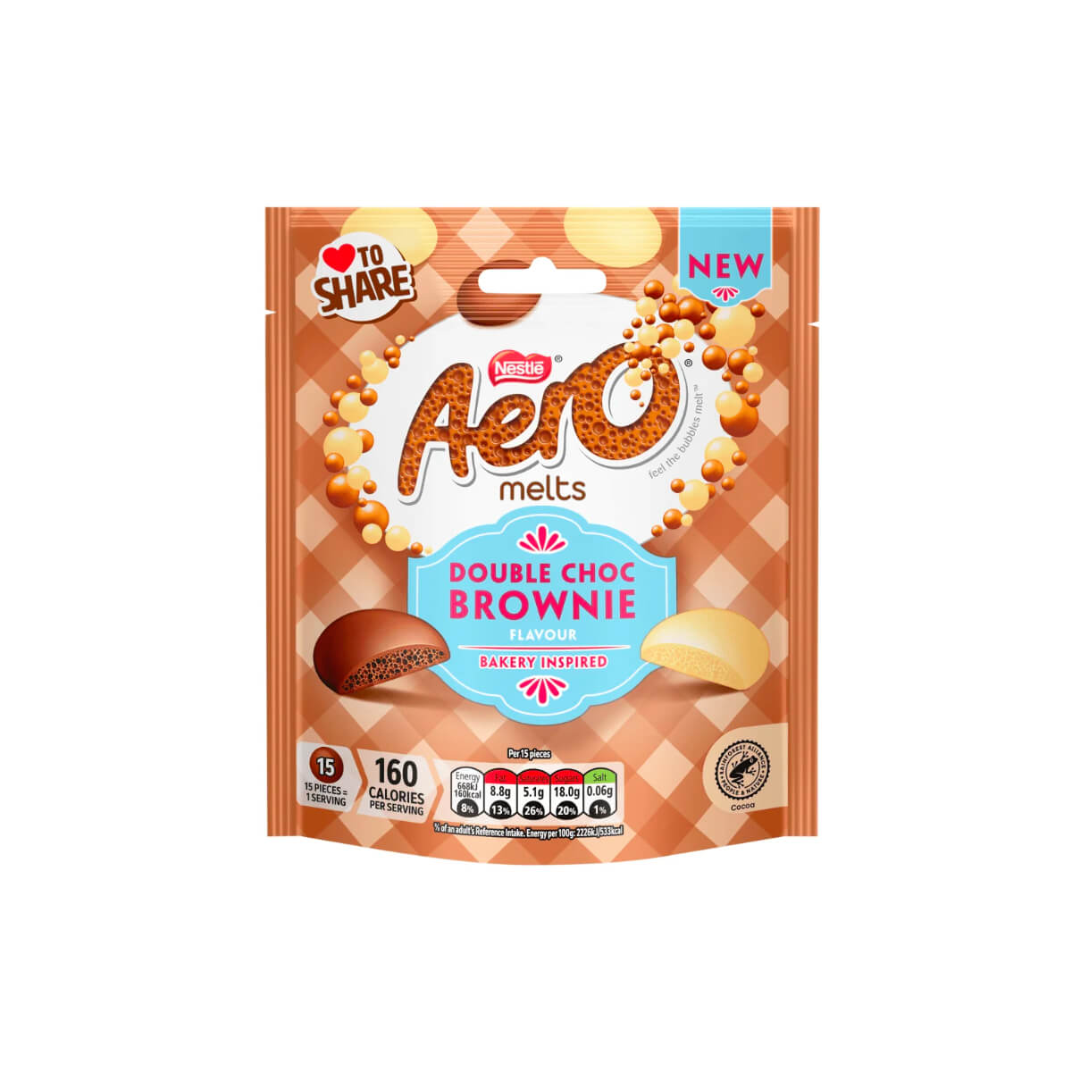 Nestle Aero Melts Double Choc Brownie Chocolate 86g