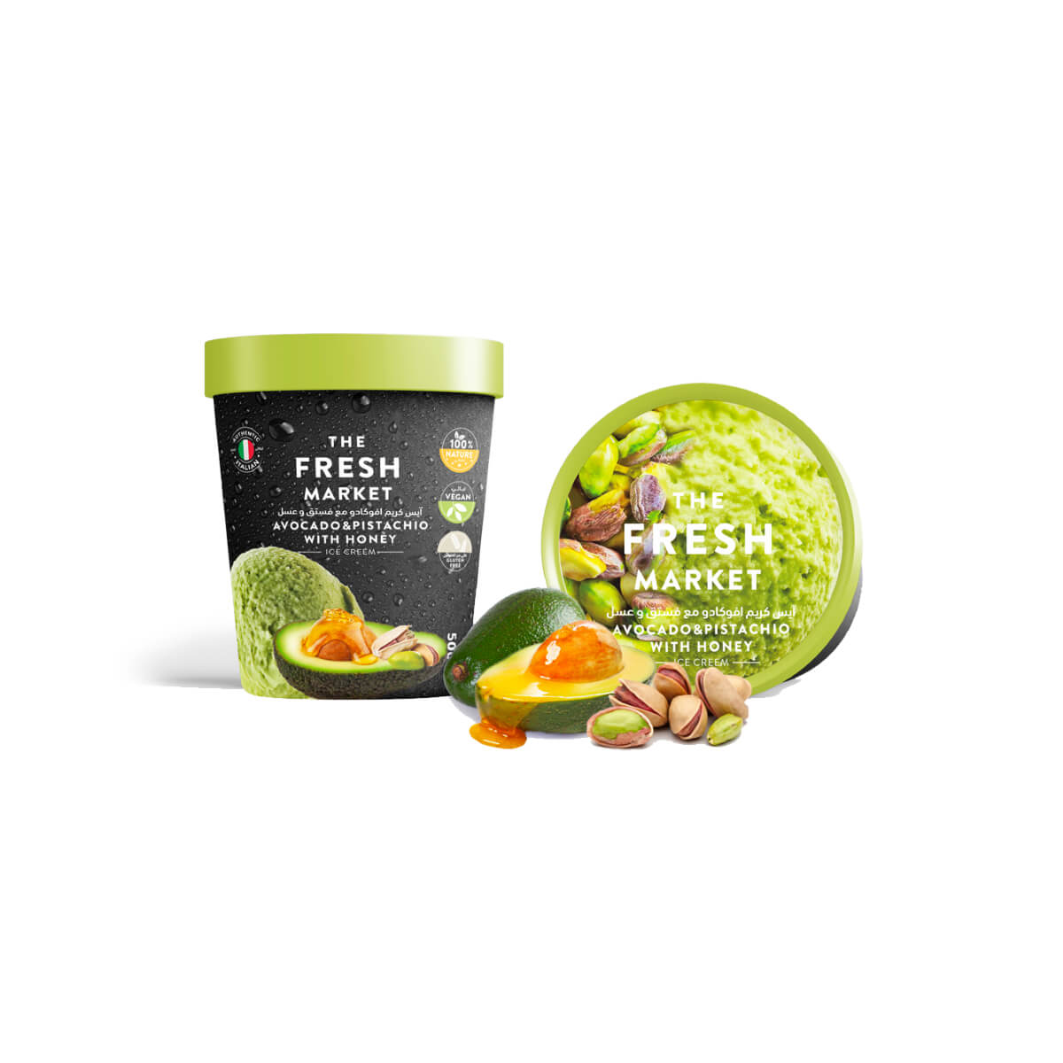The Fresh Market Avocado Pistachio With Honey Ice Cream 500ml