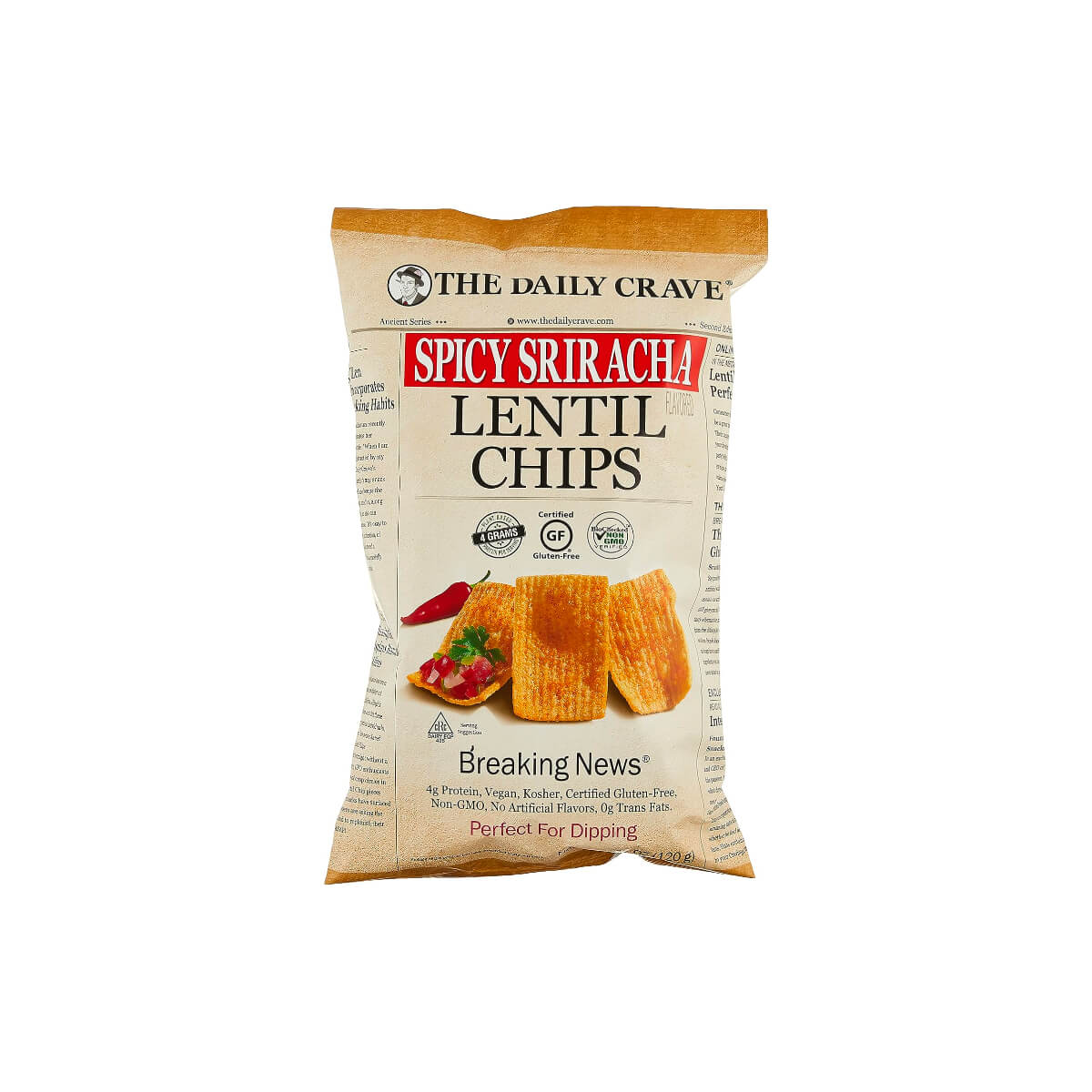 The Daily Crave Spicy Sriracha Lentil Chips 120g