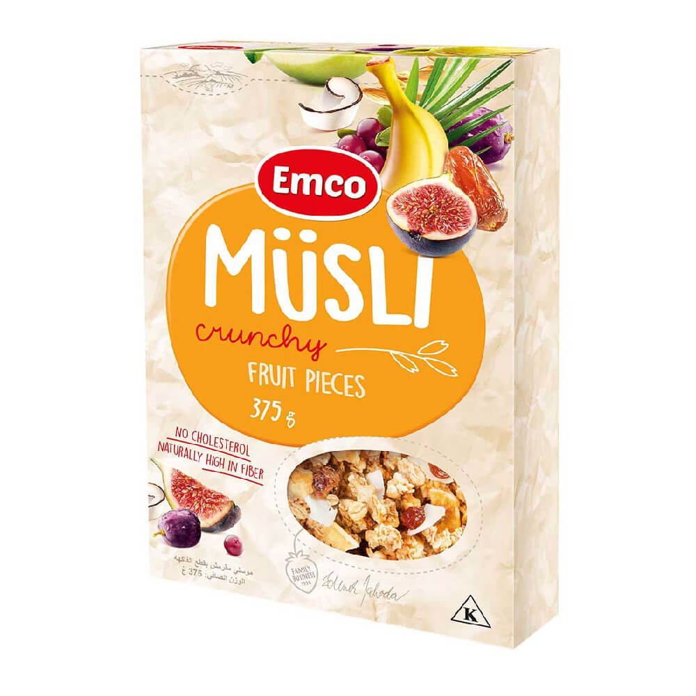 Emco Crunchy Museli With Fruit Pieces 375gm