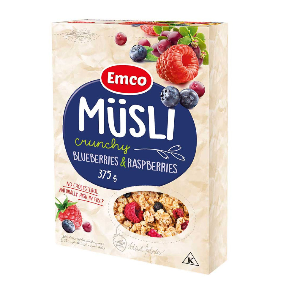 Emco Crunchy Museli With Blueberry & Raspberry 375gm