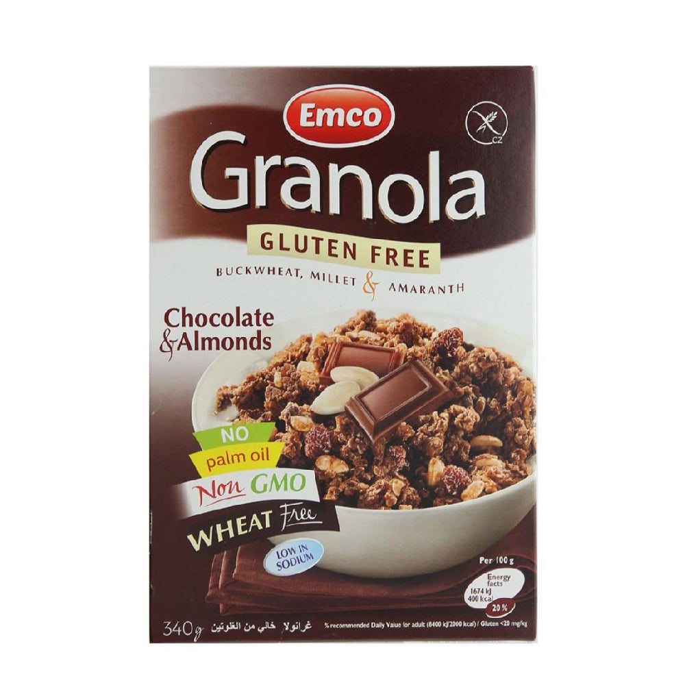 Emco Granola Gluten Free With Chocolate & Almonds 340gm