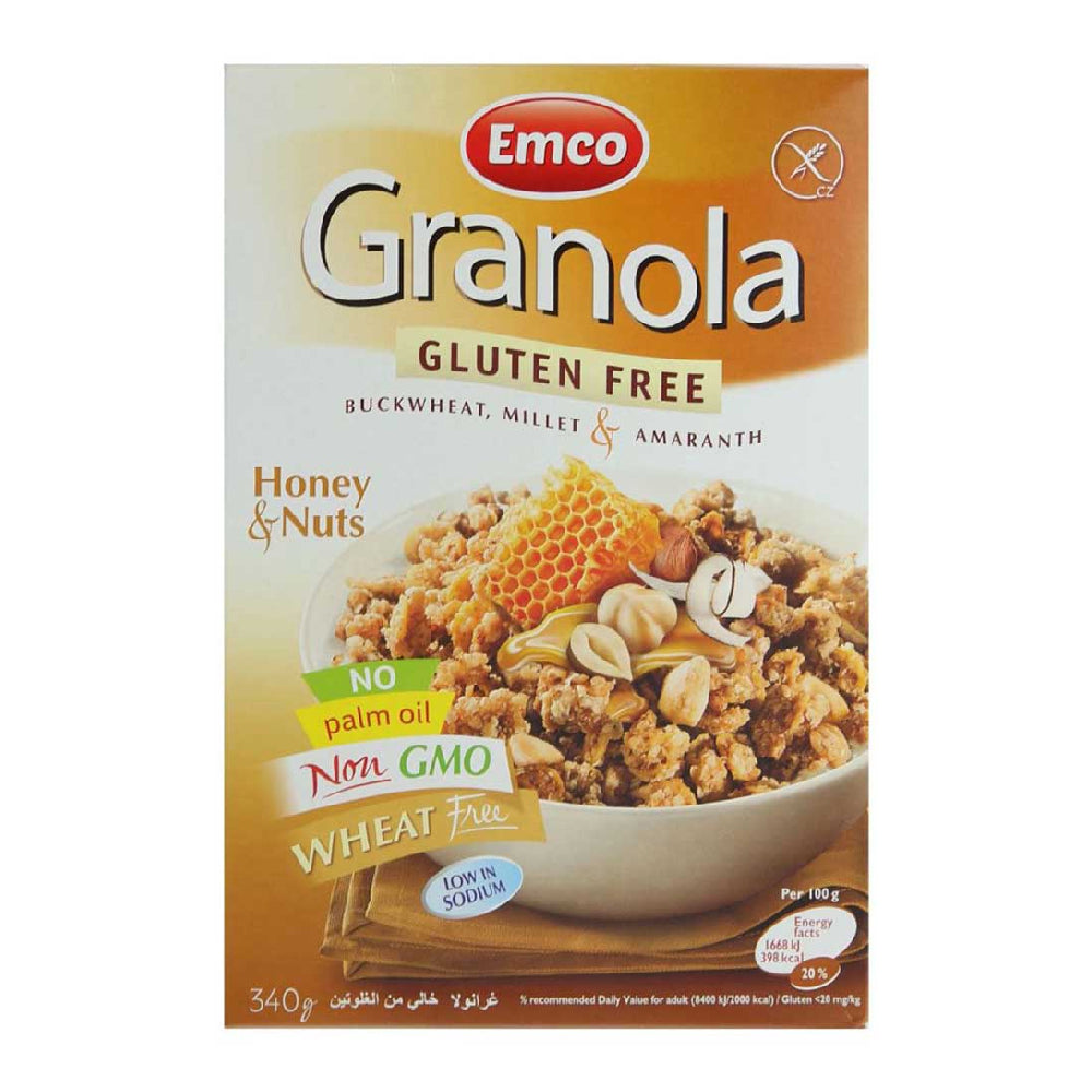 Emco Granola Gluten Free With Honey & Nuts 340gm