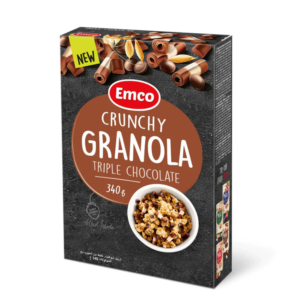 Emco Crunchy Granola Triple Chocolate 340gm