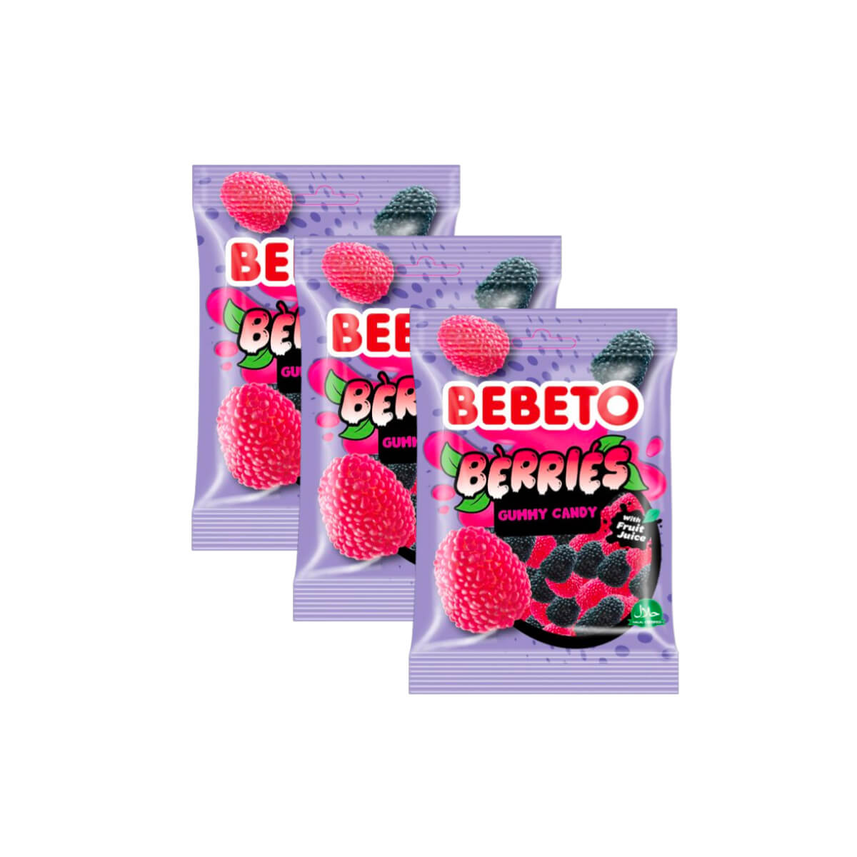 Bebeto Berries Gummy Candy 3x70g