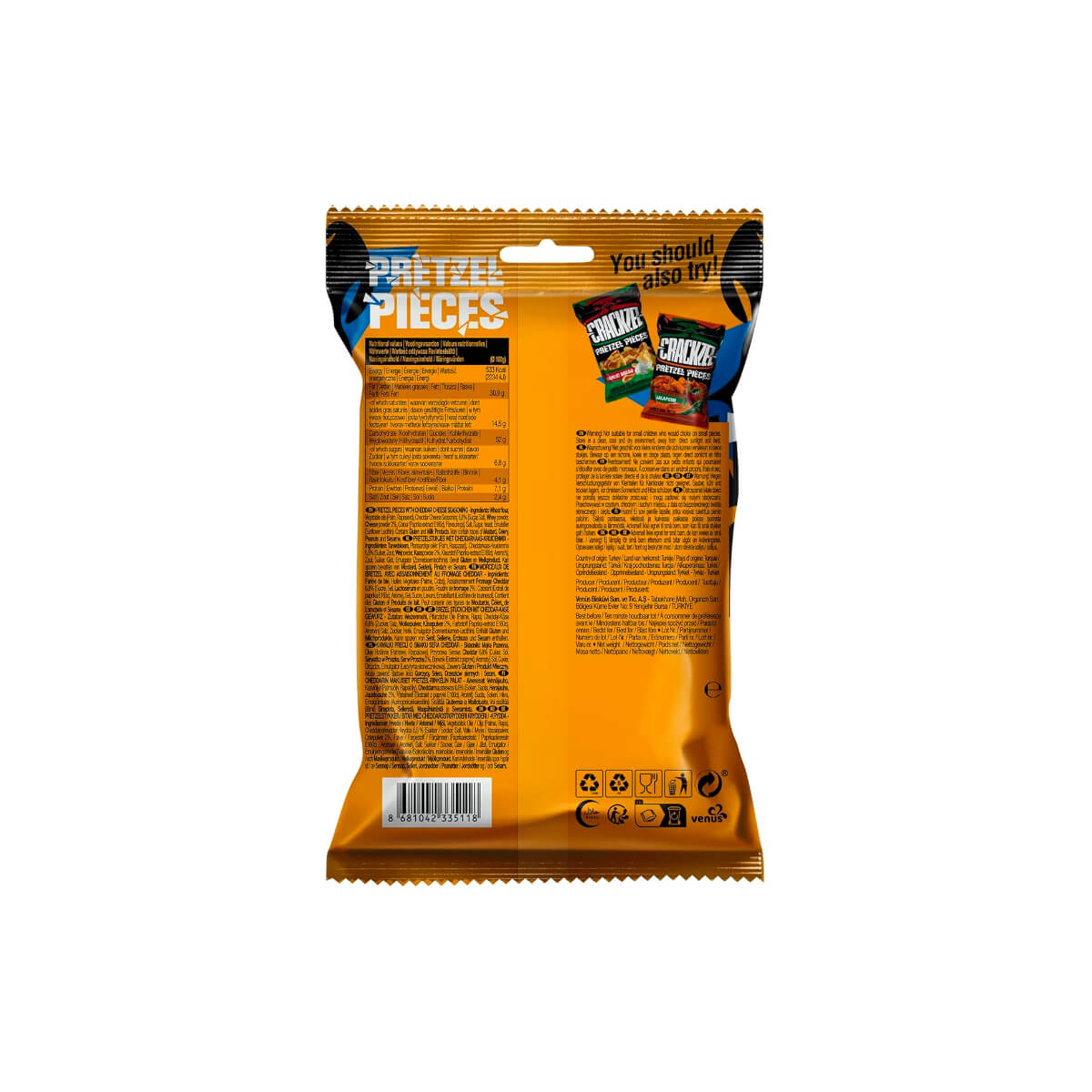 Crackzel Cheddar Cheese Hard Pretzel 65g
