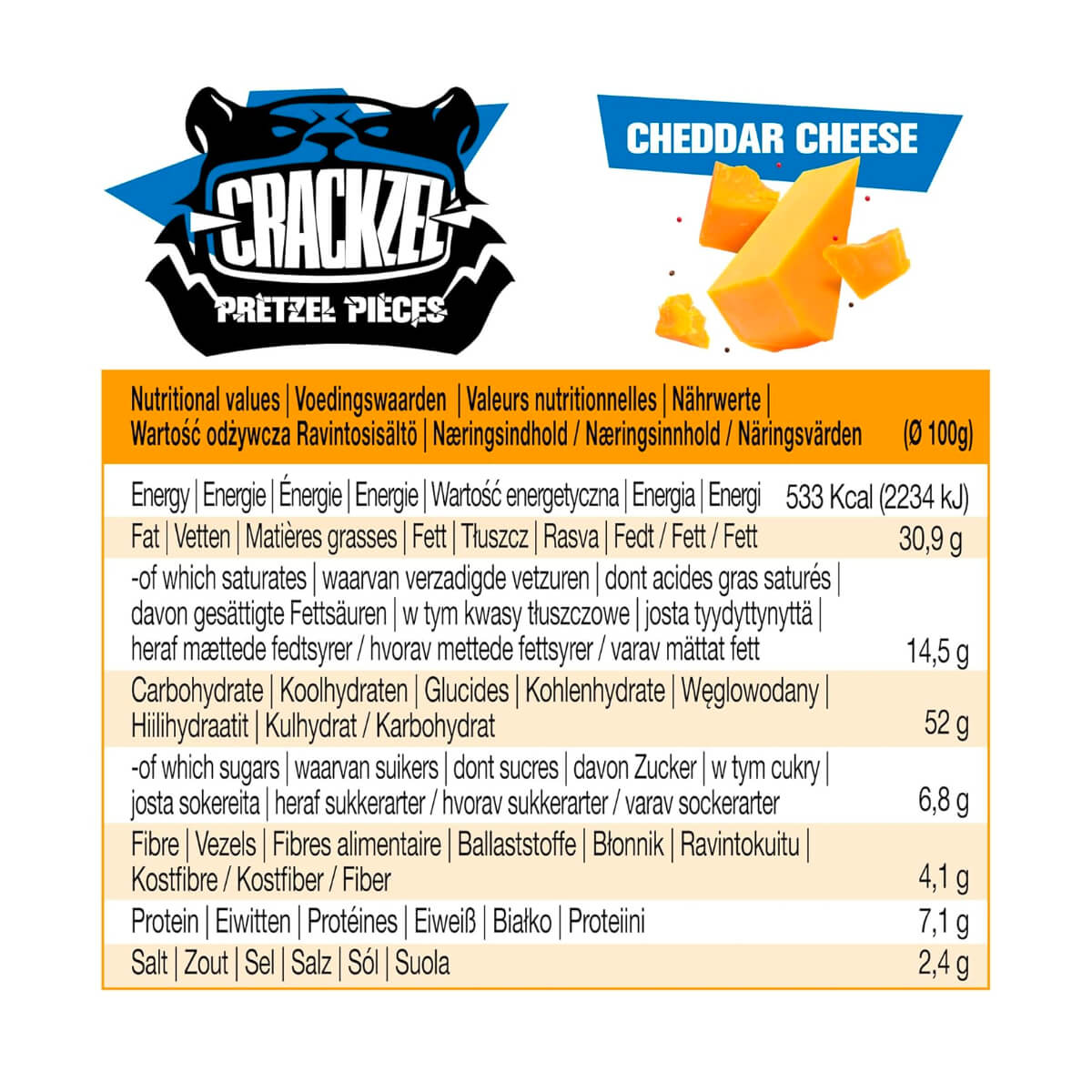 Crackzel Cheddar Cheese Hard Pretzel 65g