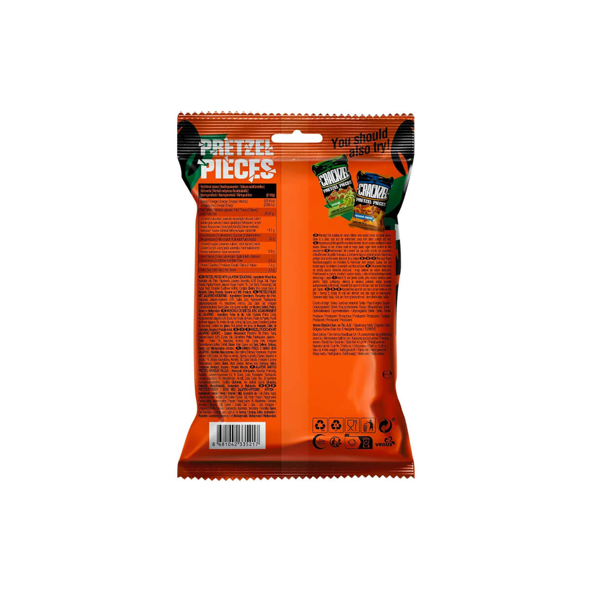Crackzel Jalapeno Hard Pretzel 65g