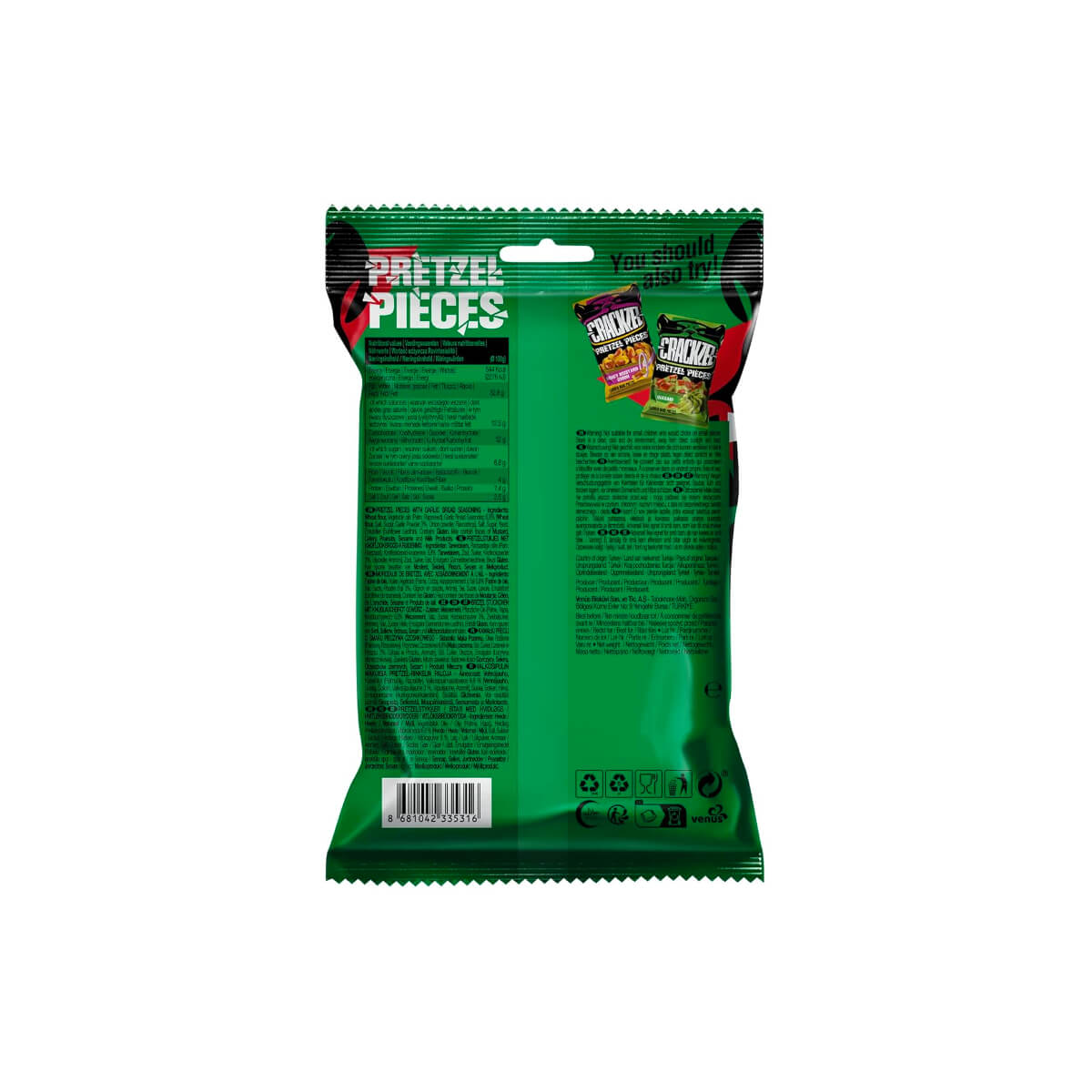 Crackzel Garlic Bread Hard Pretzel 65g