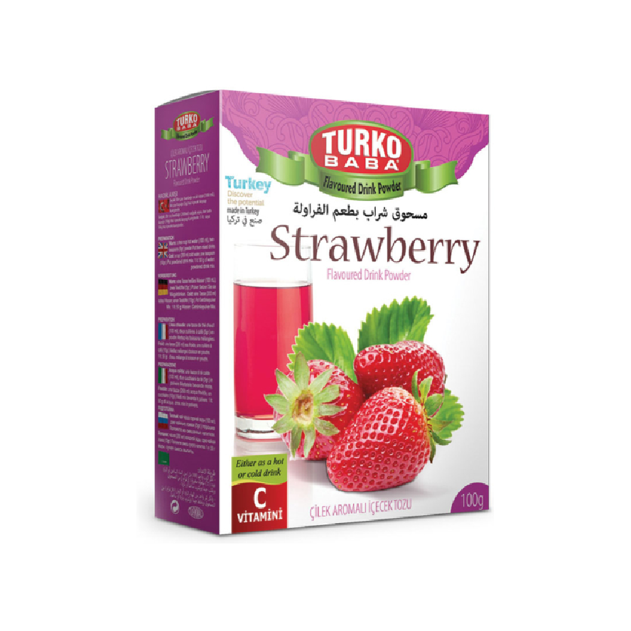 Turkish Turko Strawberry Tea (Cilek Aromali Icecek Tozu) 300gm