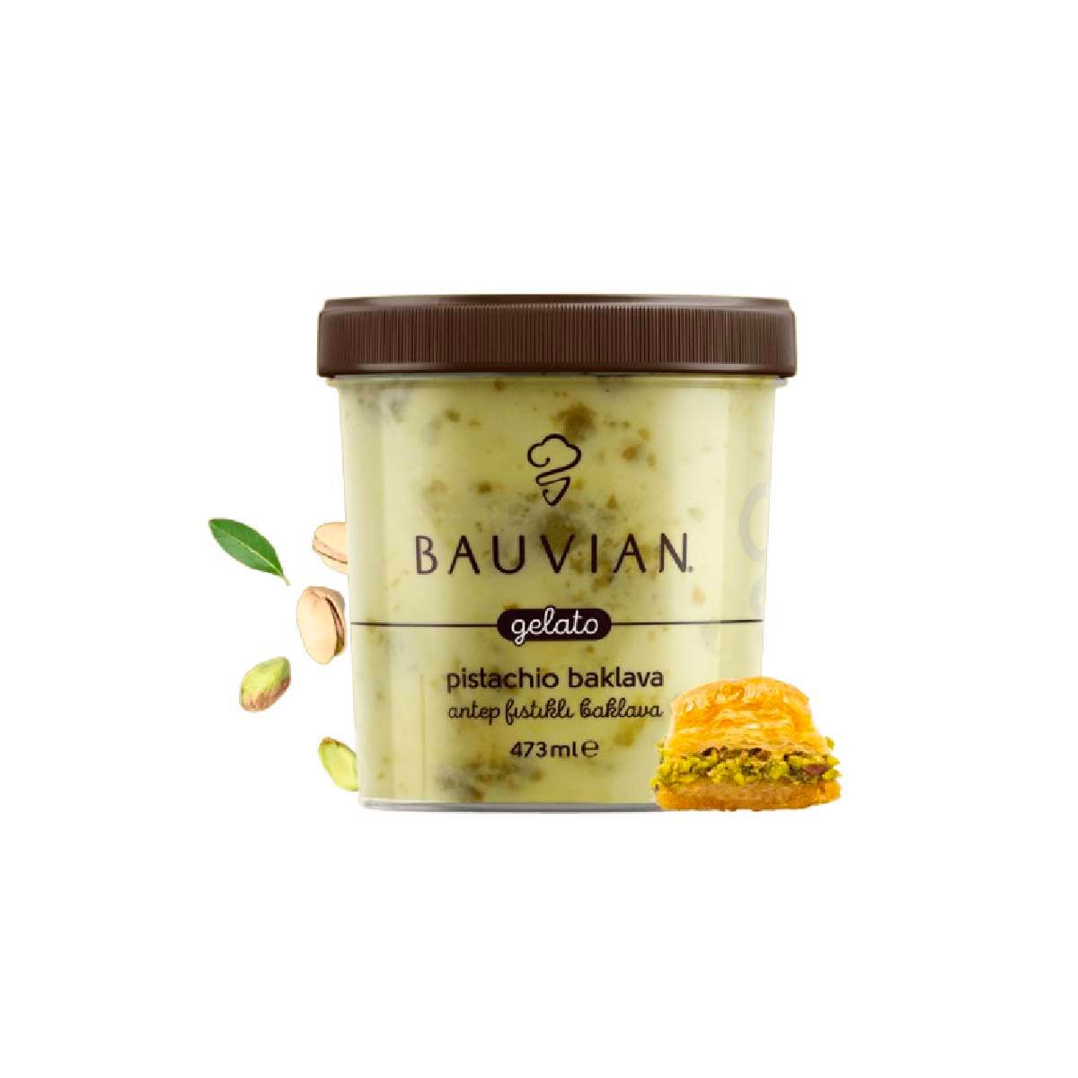 Turkish Bauvian Pistachio Baklava Ice Cream (Antep Fistikli Baklava Dondurma) 473ml