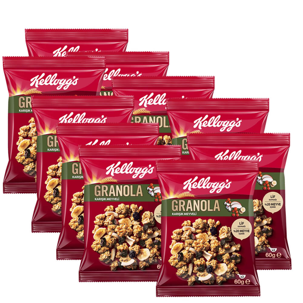 Kellogg's Granola Mixed Fruits With Coconut 10x60gm