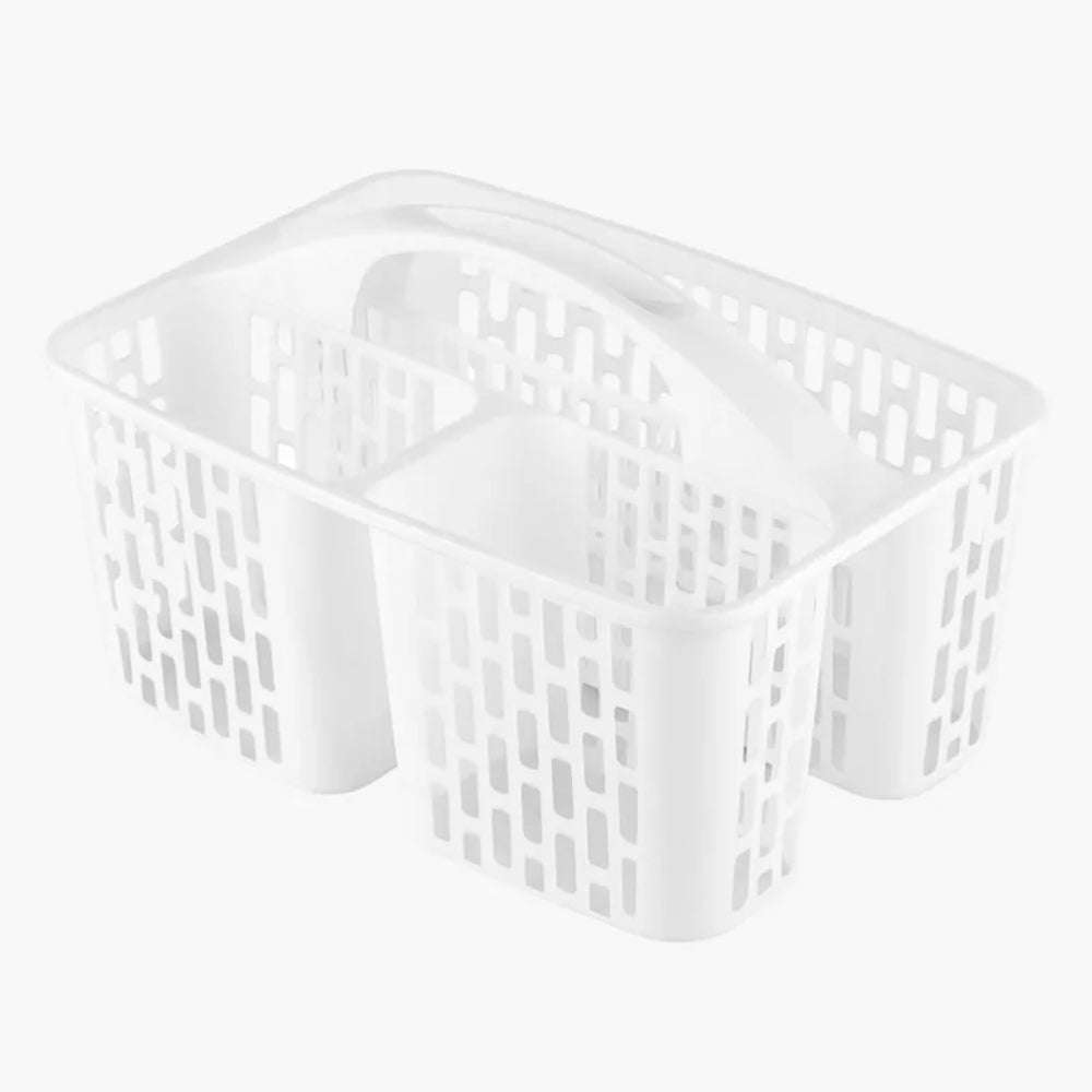 3 Compartments Plastic Organizer Basket With Handle