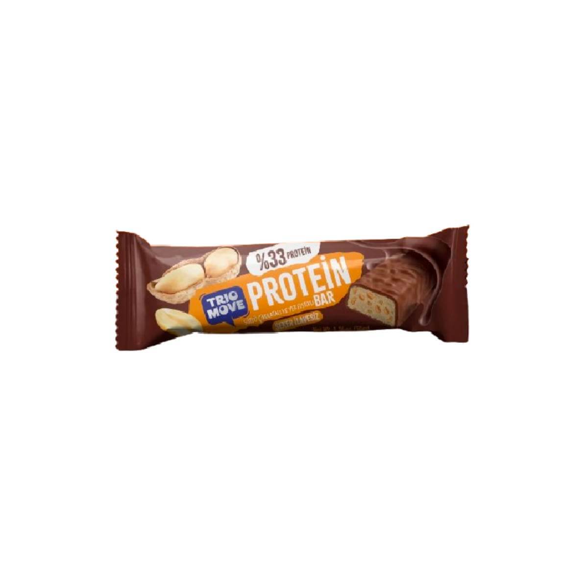 Turkish Trio Chocolate Protein Bar w/ Peanut (Sutlu cikolatali ve yer fistikli) 50g