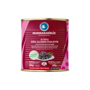 Turkish Marmarabirlik Natural Black Olives Low Salt L 400g