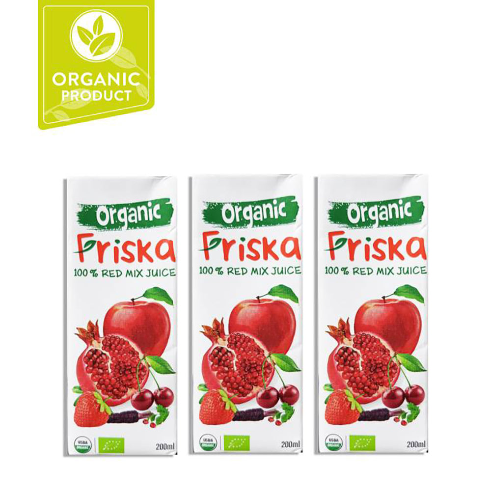 Friska Organic 100% Red Mix Juice 3x200ml