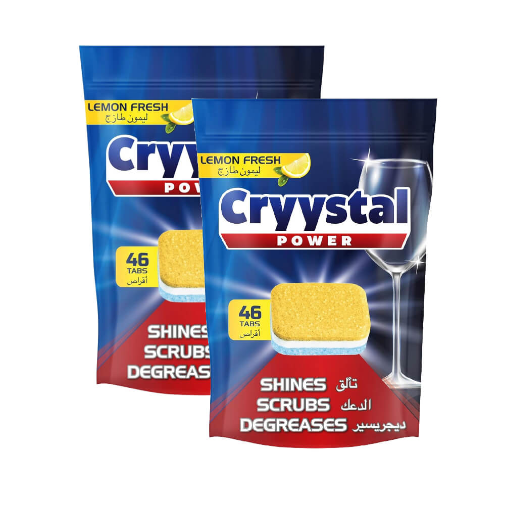 Crystal Power Lemon Fresh Dishwasher Tablets 2x46s