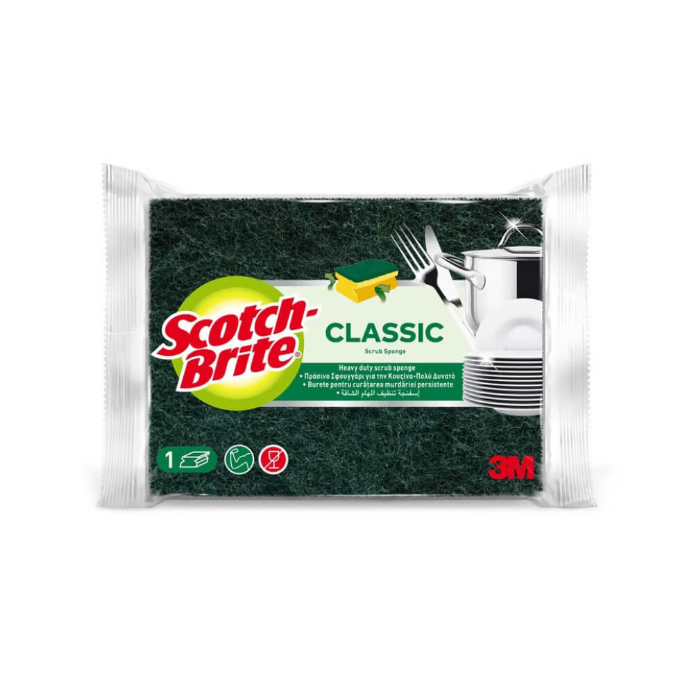 Scotch Brite Classic Heavy Duty Nail Saver Scrub Sponge 1 Piece